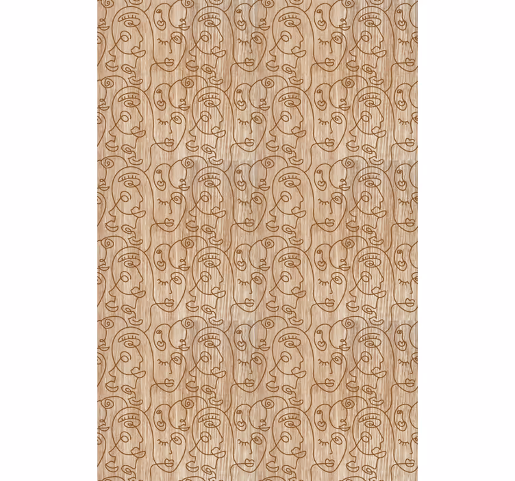 Contemporary wallpaper with abstract face designs - TenStickers