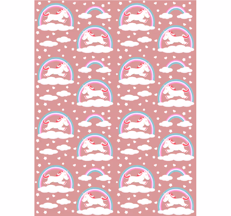 Wallpaper childrens room magical unicorn theme - TenStickers