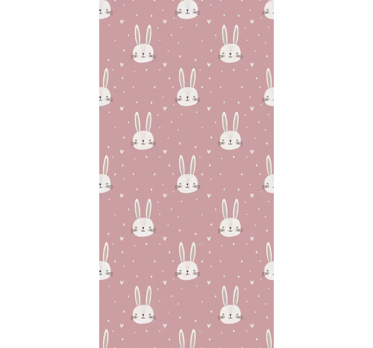Wallpaper childrens room baby bunny faces - TenStickers