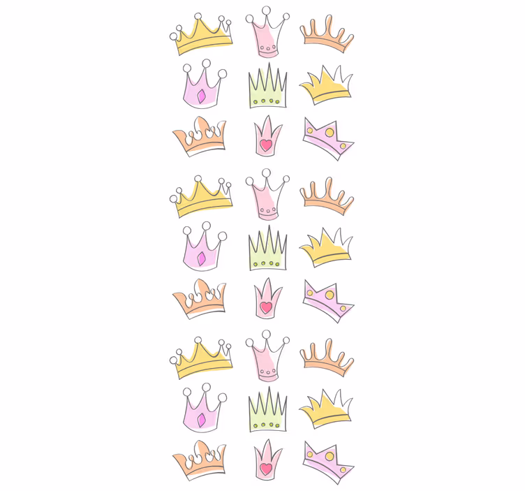 Wallpaper childrens room crown pattern design - TenStickers