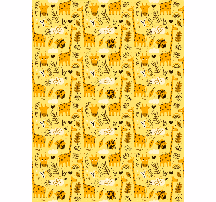 Wallpaper childrens room yello savannah design - TenStickers