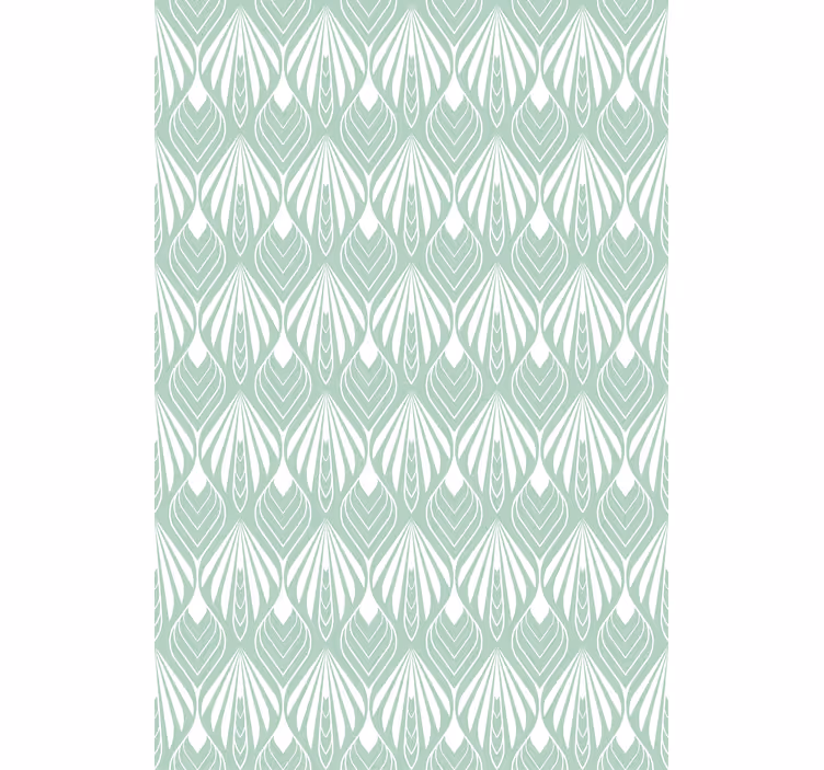 Wallpaper for dining area with green stylised leaves - TenStickers