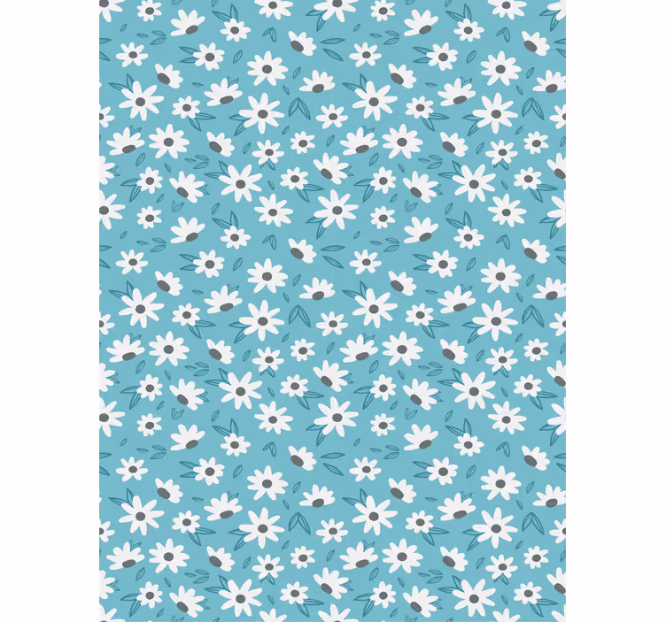 Wallpaper for dining area daisy floral design - TenStickers