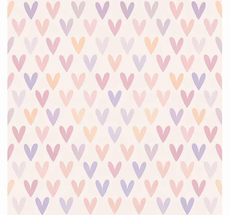 Wallpaper teenage bedroom pastel heart design - TenStickers