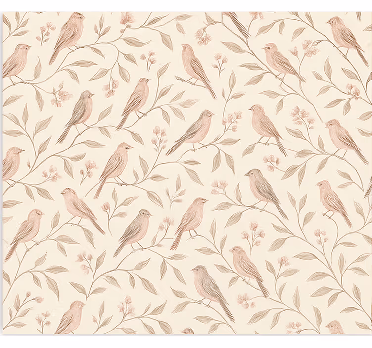 Wallpaper teenage bedroom vintage bird trail - TenStickers