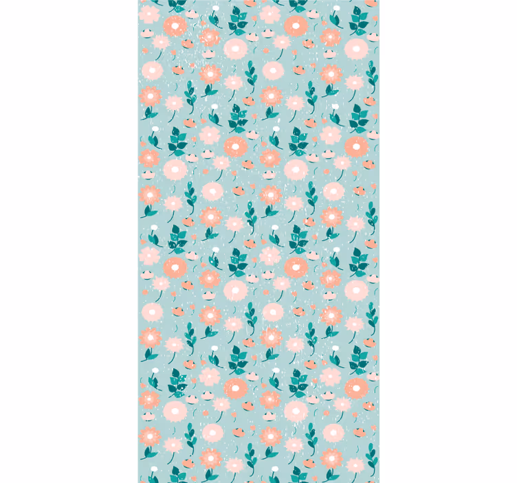 Wallpaper teenage bedroom peach-colored flowers - TenStickers