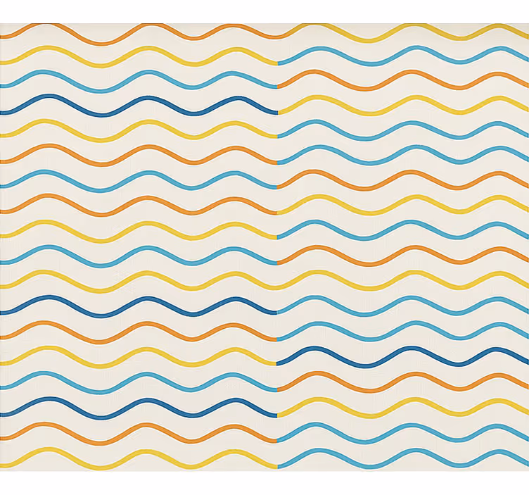Wallpaper teenage bedroom colored wavy lines - TenStickers