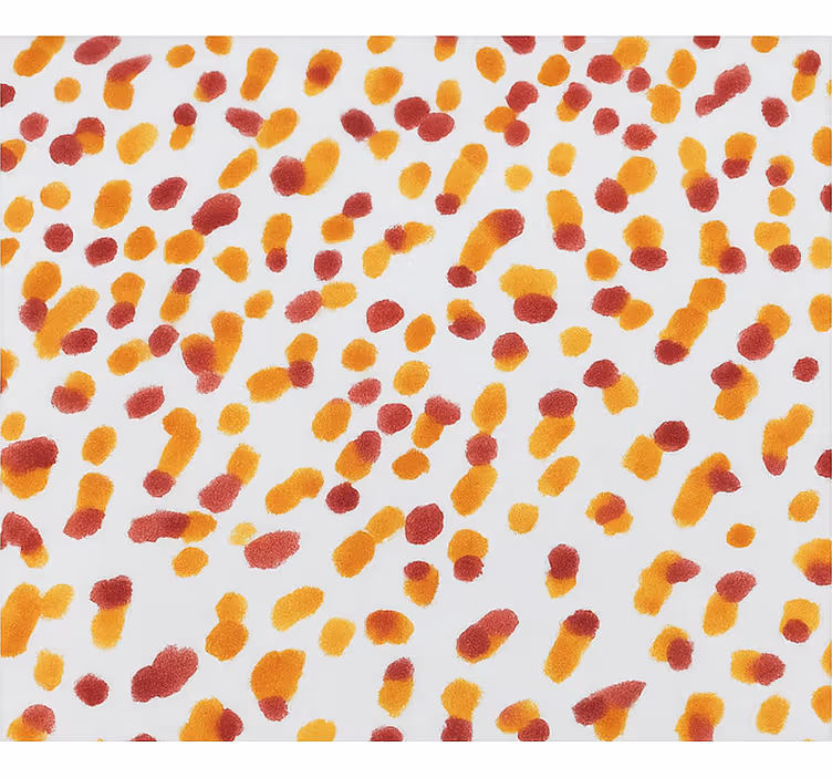 Wallpaper teenage bedroom in orange and red dots - TenStickers