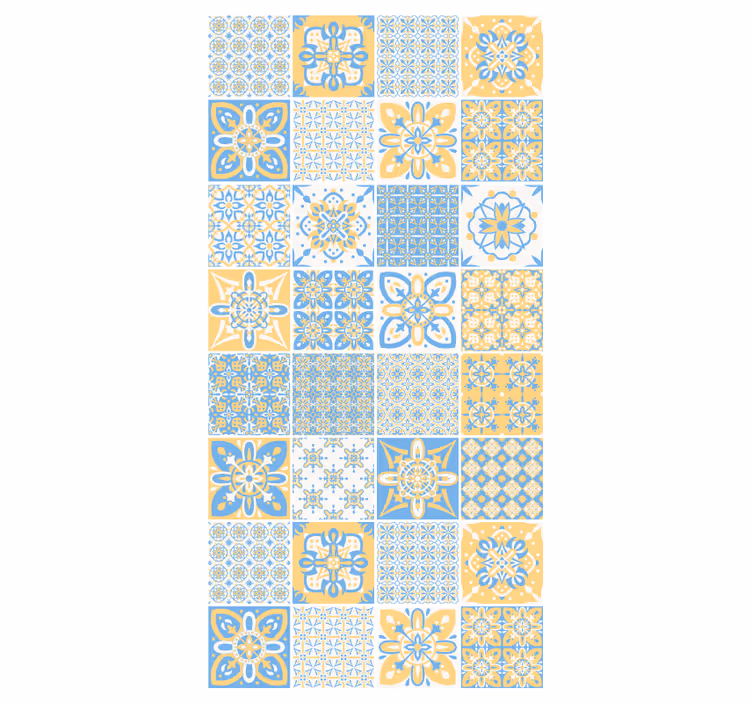 Kitchen wallpaper portuguese mosaic tiles - TenStickers