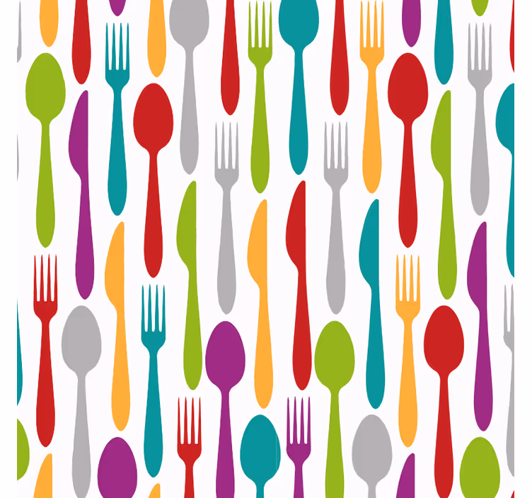 Kitchen wallpaper dining tools - TenStickers