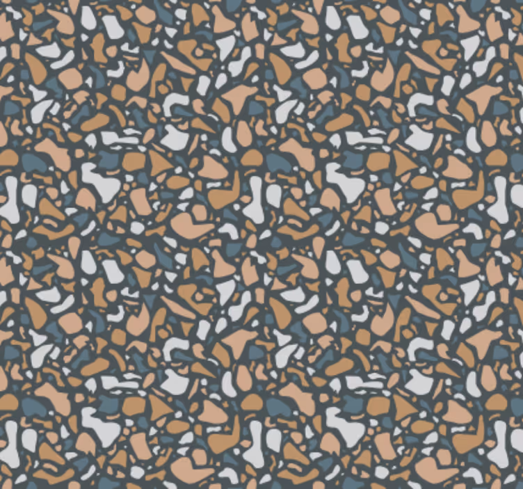 Kitchen wallpaper in brown and blue terrazzo - TenStickers