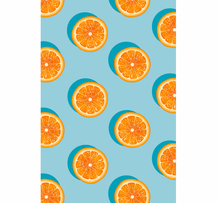 Kitchen wallpaper with citrus slice design - TenStickers