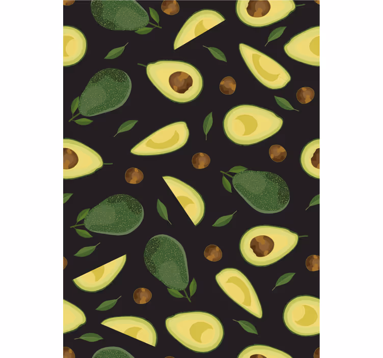 Kitchen wallpaper avocado pattern - TenStickers