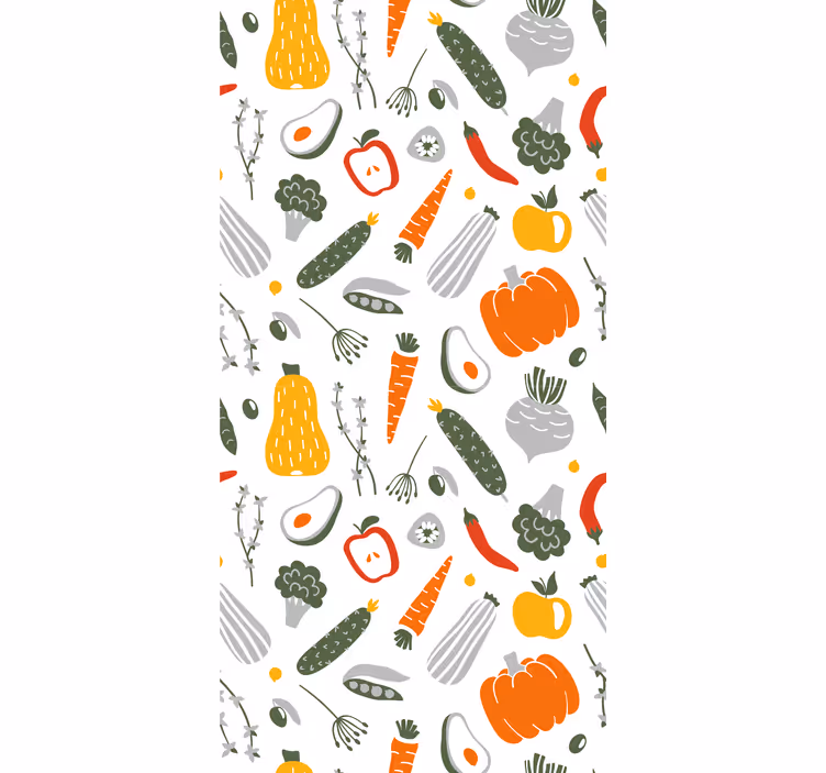 Kitchen wallpaper colorful vegetable collection - TenStickers