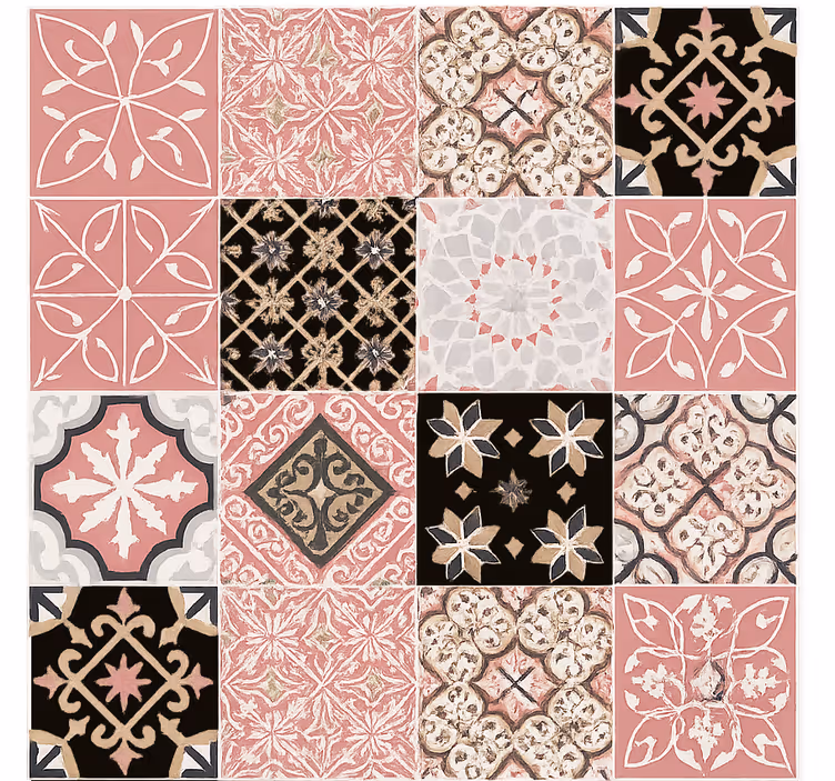 Living area wallpaper pink cement - TenStickers