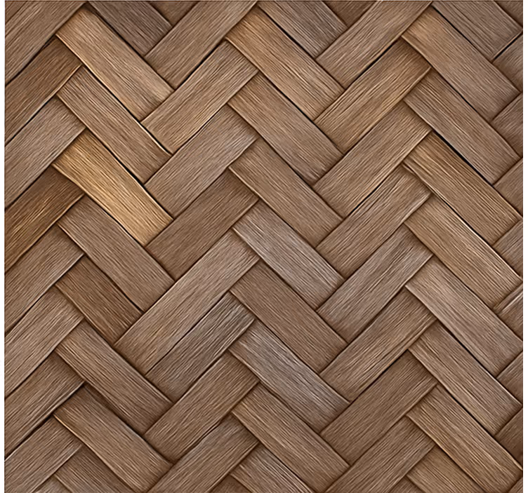 Living area wallpaper braided wood appearance - TenStickers