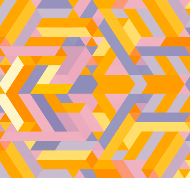 Bathroom wallpaper geometric pattern overlap - TenStickers