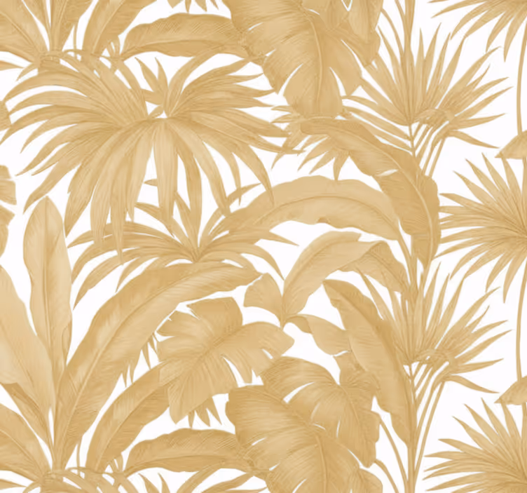 Living area wallpaper golden palm design - TenStickers