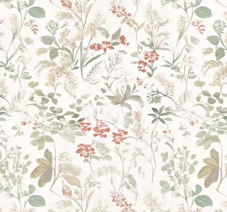 Living area wallpaper summer meadow trail - TenStickers