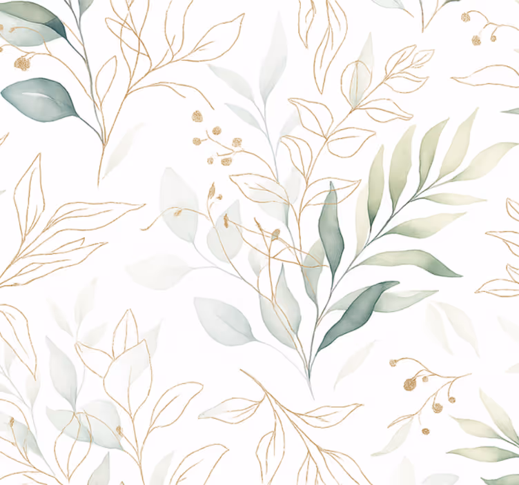 Master bedroom wallpaper watercolor foliage - TenStickers