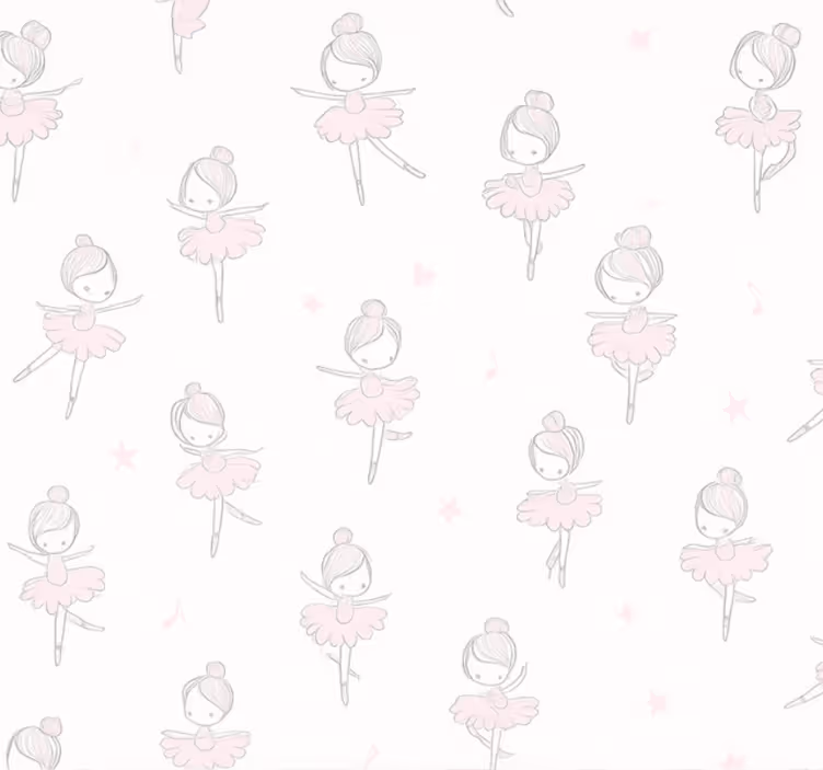 Living area wallpaper cute ballerina design - TenStickers