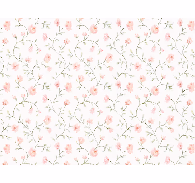Master bedroom wallpaper botanical pink flower - TenStickers