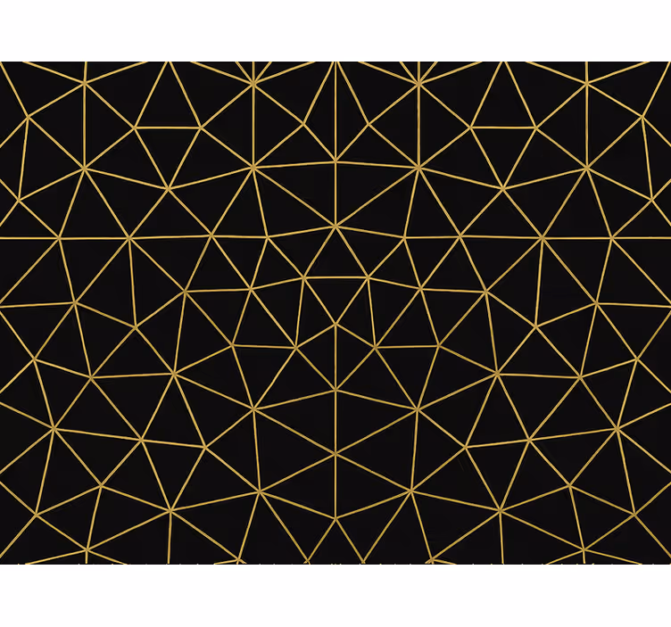 Triangles wallpaper midnight gold geometric design - TenStickers