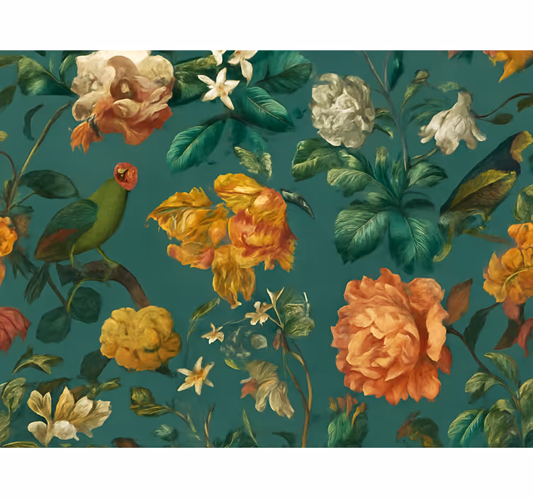 Master bedroom wallpaper dark floral pattern - TenStickers
