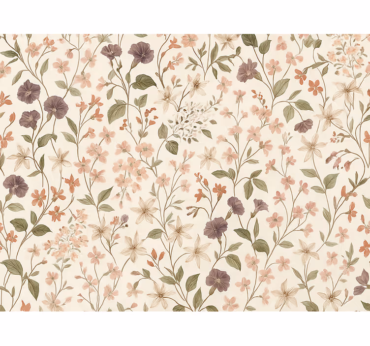 Master bedroom wallpaper pink floral pattern - TenStickers