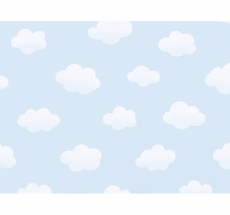 Wallpaper childrens room simple clouds design - TenStickers