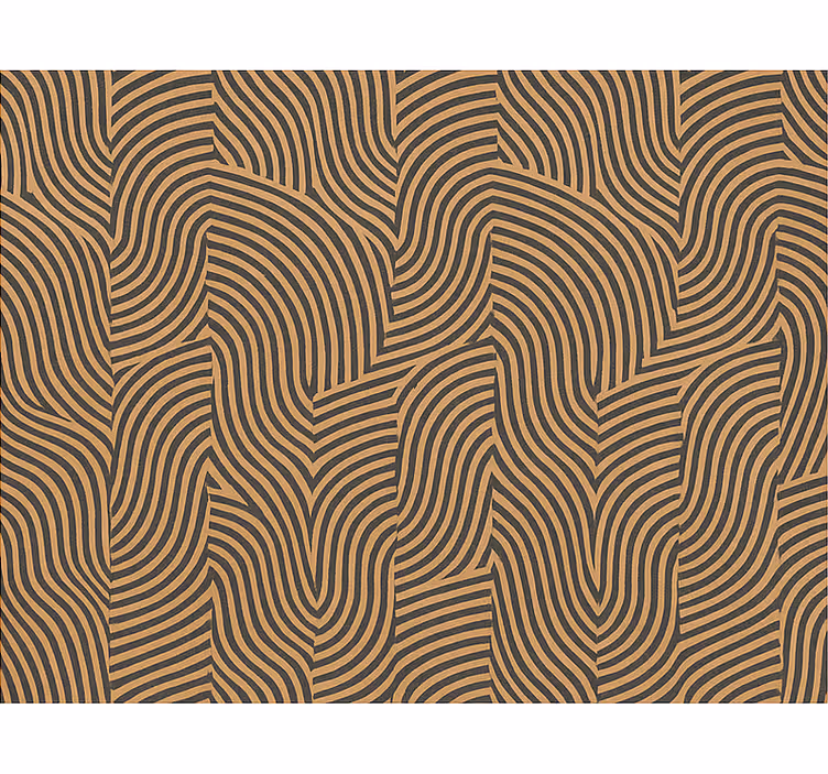 Living area wallpaper modern black and orange lines - TenStickers