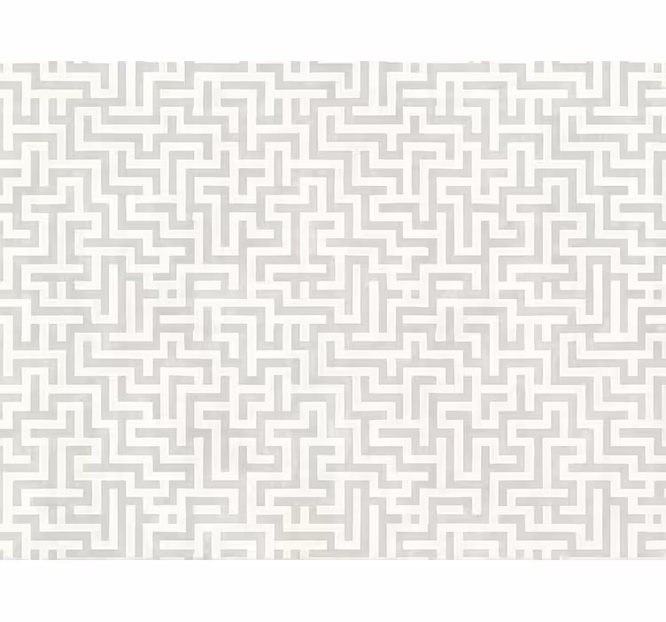 Living area wallpaper silver maze pattern - TenStickers
