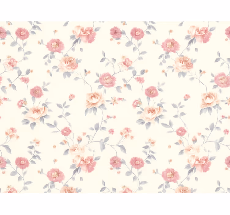 Master bedroom wallpaper textile floral design - TenStickers
