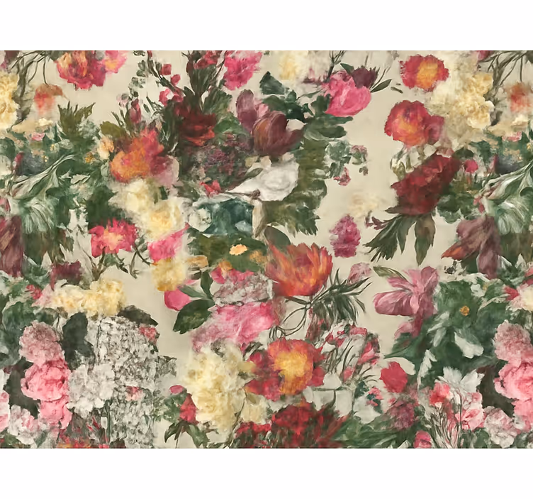 Master bedroom wallpaper vintage floral art design - TenStickers