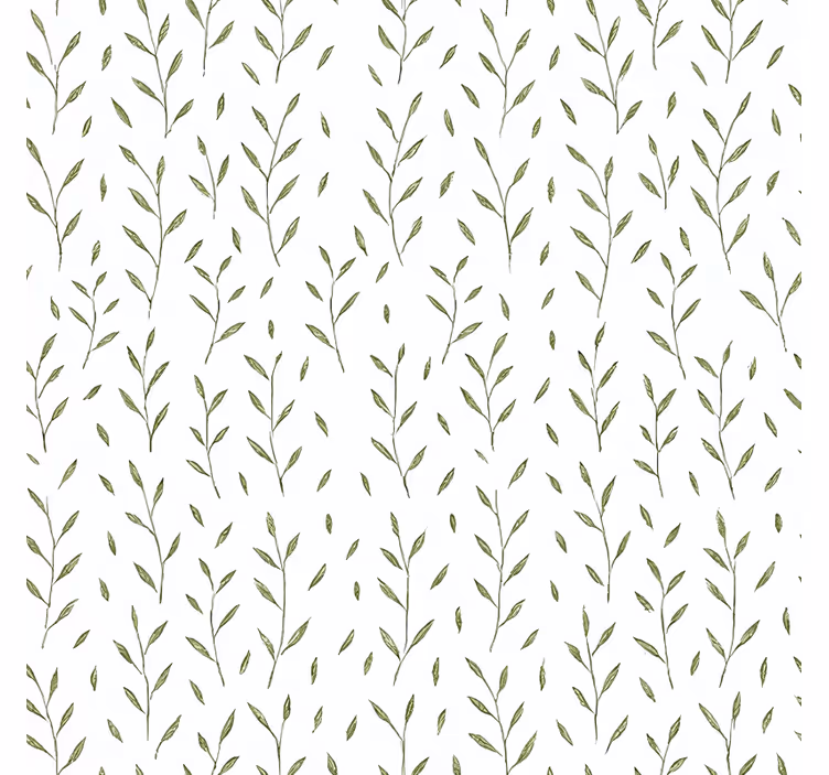 Living area wallpaper small green leaf pattern - TenStickers