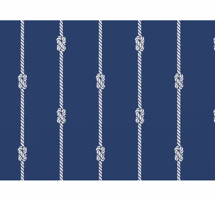 Wallpaper childrens room dark blue marine ropes - TenStickers
