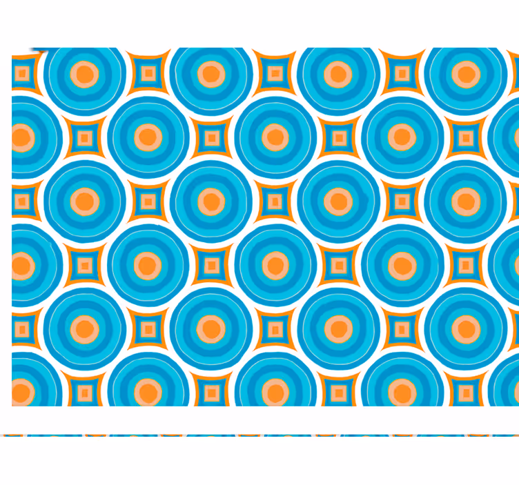 Living area wallpaper abstract blue repetitive circles - TenStickers