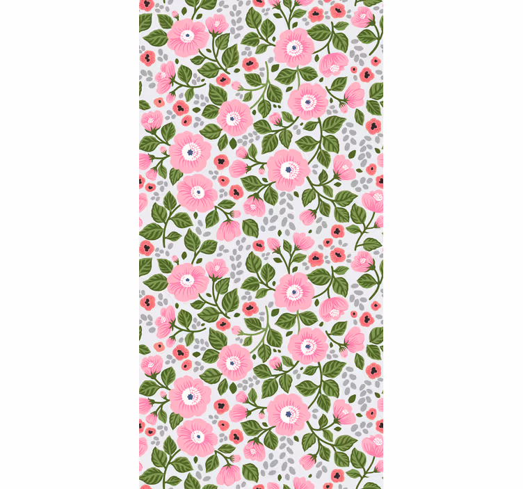 Flowers wallpaper featuring lovely pink blooms - TenStickers
