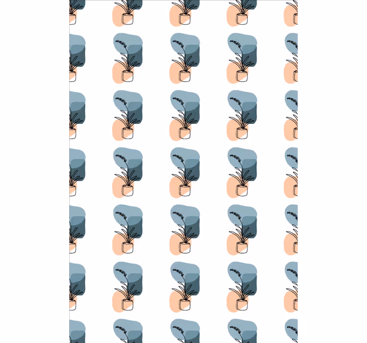 Flowers wallpaper with minimalist orchid design - TenStickers
