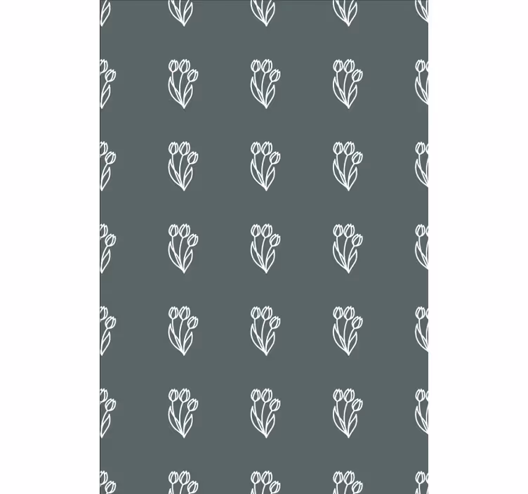 Flowers wallpaper cute tulip design line - TenStickers