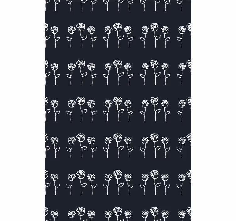 Flowers wallpaper minimalist roses line design - TenStickers