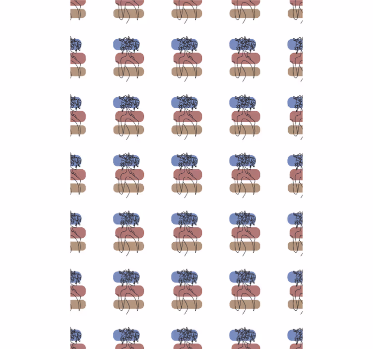 Flowers wallpaper geometric woman design - TenStickers
