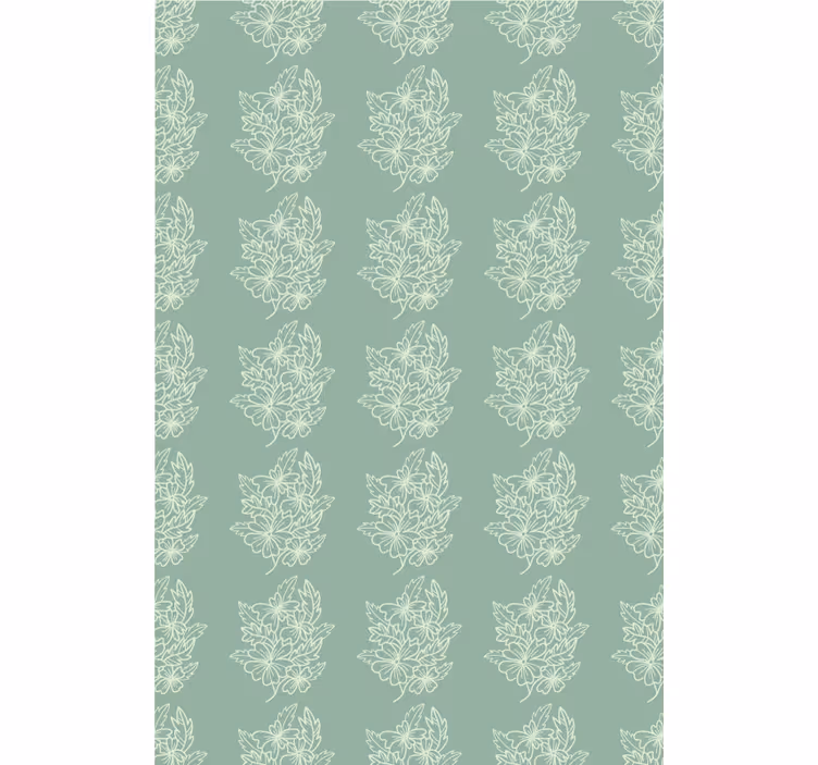 Flowers wallpaper in green minimalist style - TenStickers