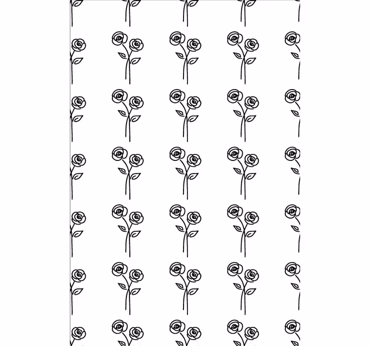 Floral wallpaper with minimalist rose design - TenStickers