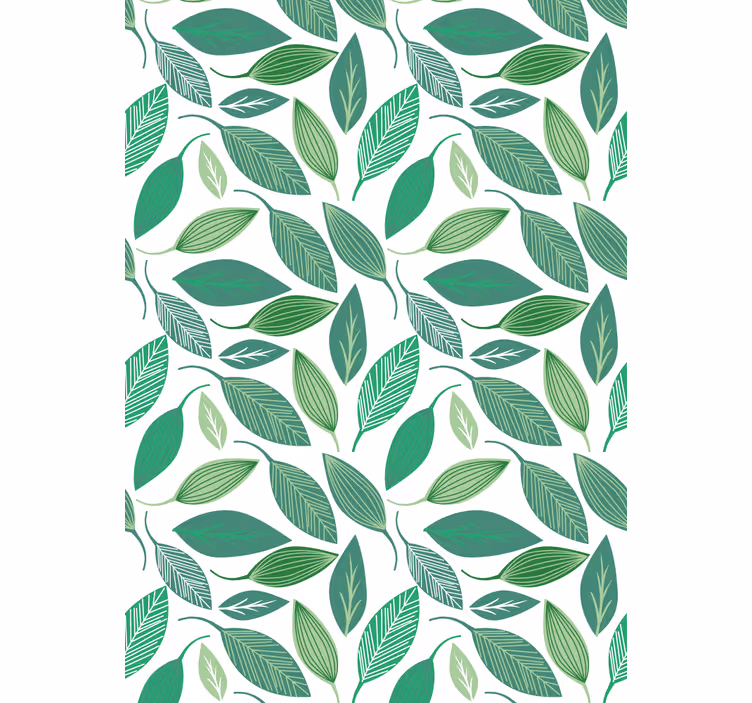 Floral wallpaper green leaves nature pattern - TenStickers