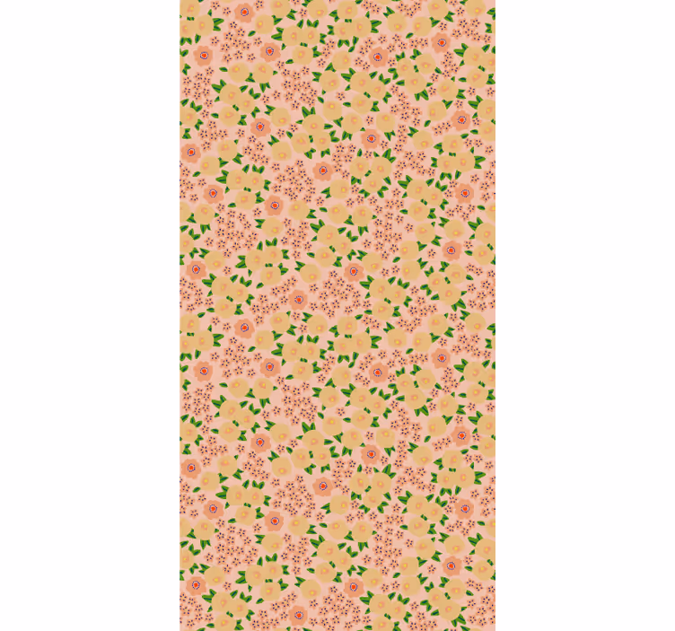 Floral wallpaper original floral pattern in peach tones - TenStickers