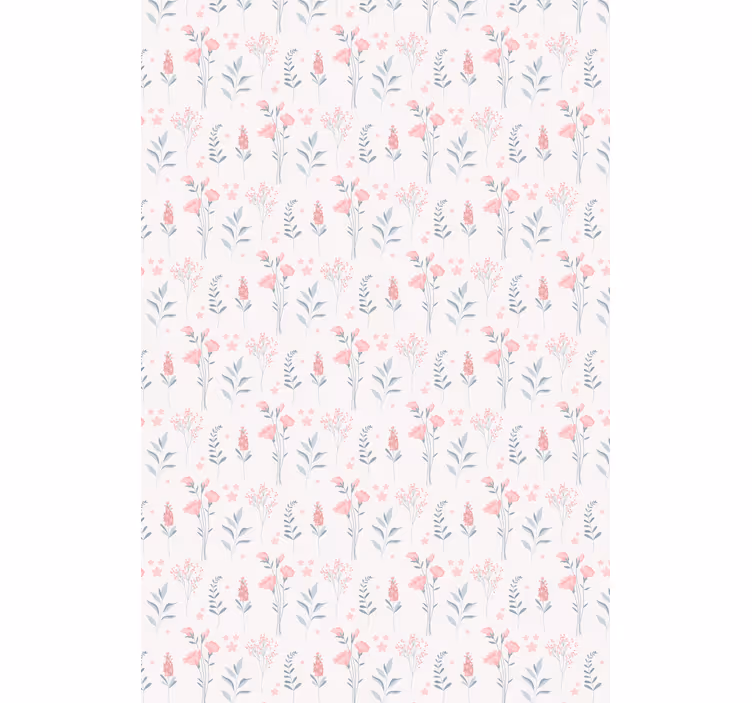 Floral wallpaper pink blossom flowers - TenStickers
