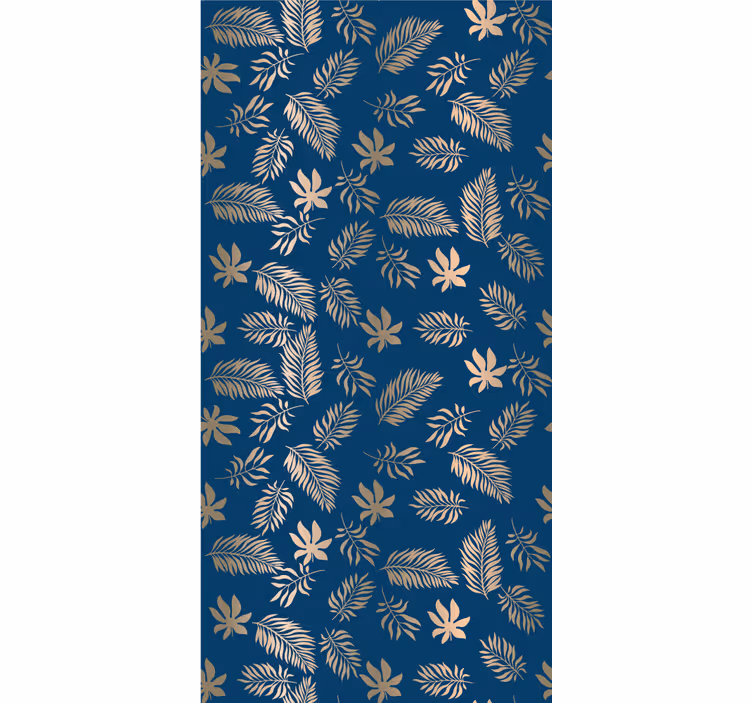 Floral wallpaper in african style blue flower design - TenStickers