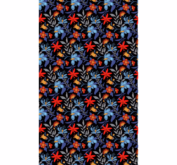 Floral wallpaper flowerprint 'tricot' black - TenStickers