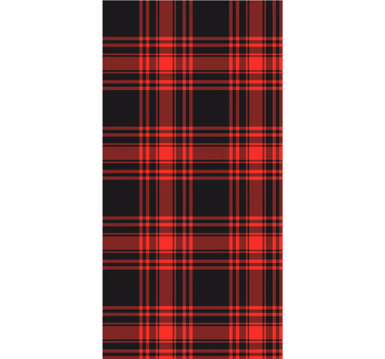 Master bedroom wallpaper tartan design - TenStickers